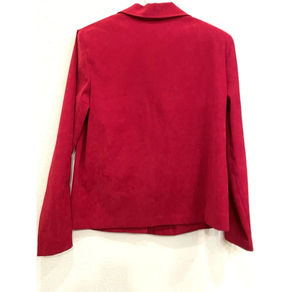 Vintage Traditions‎ Women's Red Jacket Blazer Small Office Career Grunge Velvet
